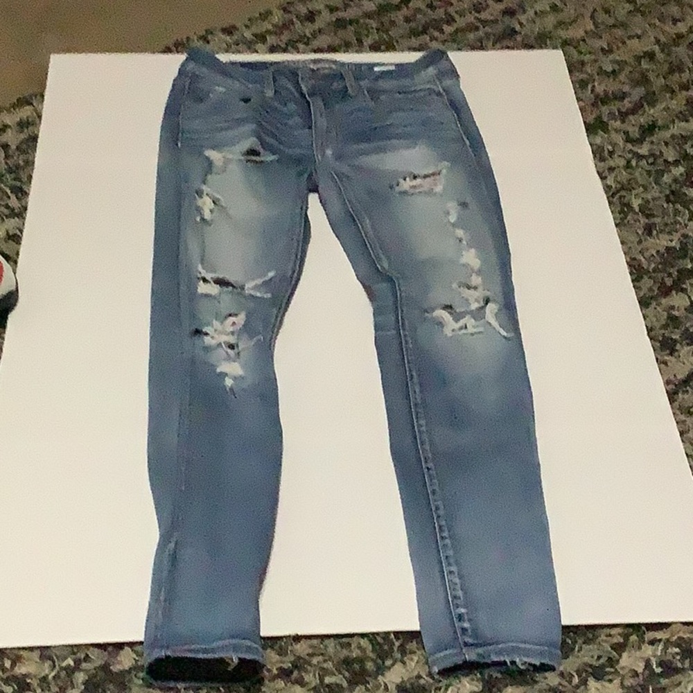American Eagle Super Stretch Distressed Skinny Jean Sz 6 AE6 ~M1